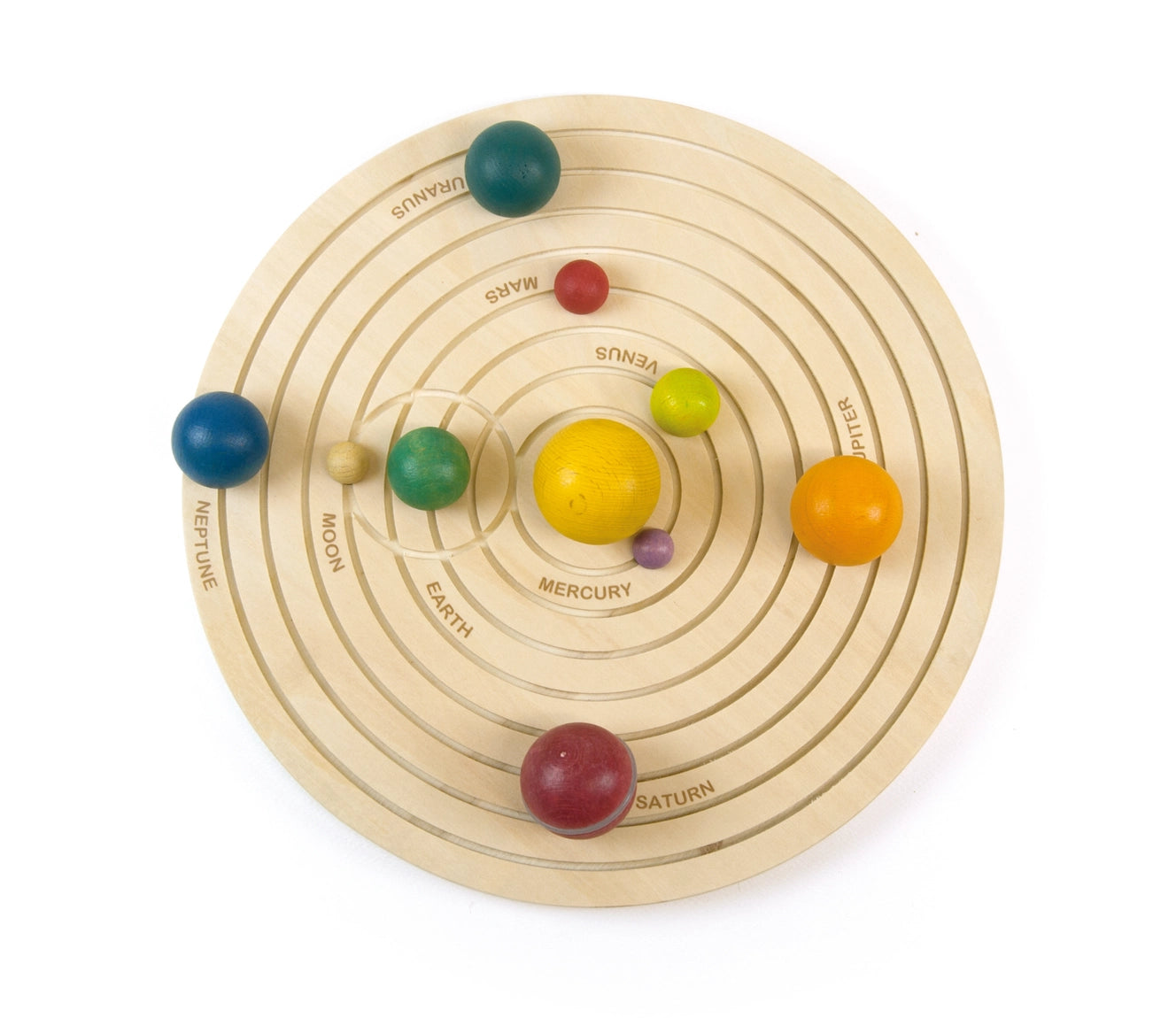 Child exploring solar system Montessori puzzle