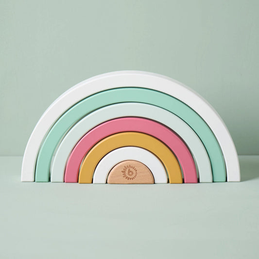Colorful Rainbow Berry wooden stacking arches for creative and educational play