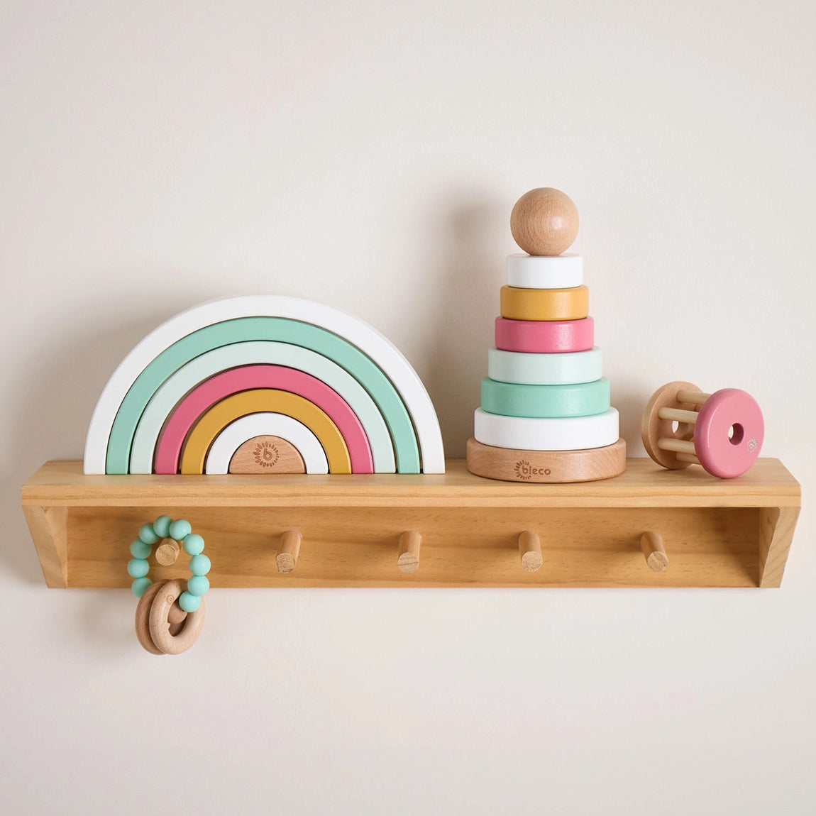 FSC® Wooden Stacking Tower with 6 Rings for Children 12+ Months