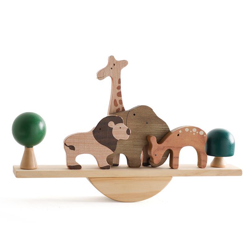 Animals wooden balance toy for toddlers developing fine motor skills balance and hand eye coordination