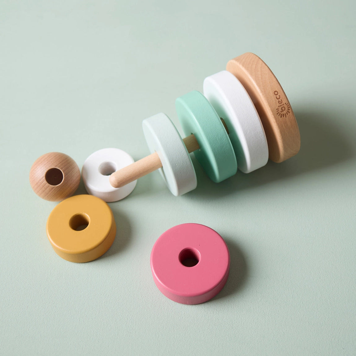 Colorful Berry Wooden Ring Stacking Toy for Fine Motor Skills Development