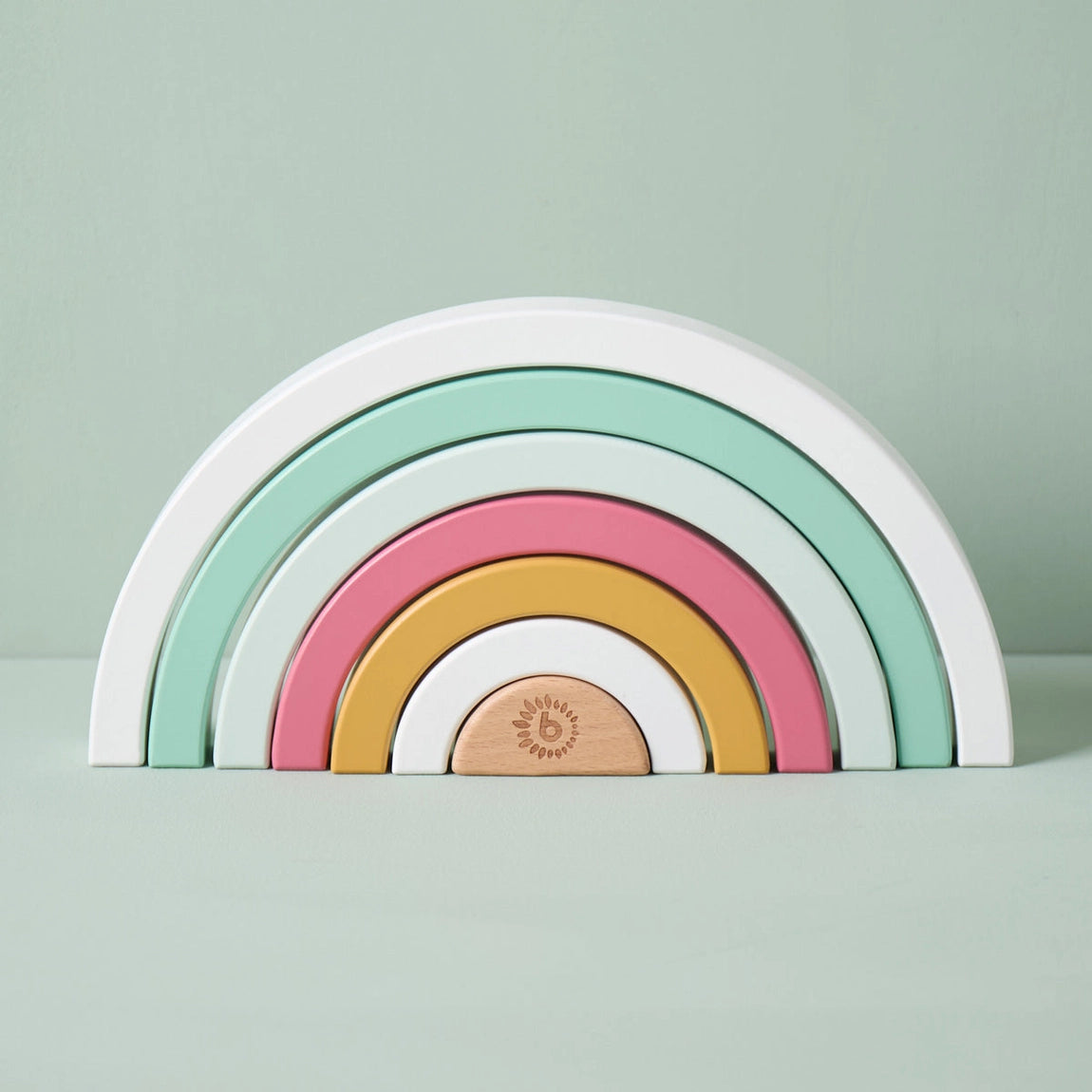 Colorful Rainbow Berry wooden stacking arches for creative and educational play