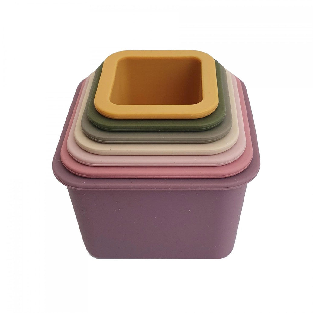 Colourful silicone sensory stacking toy