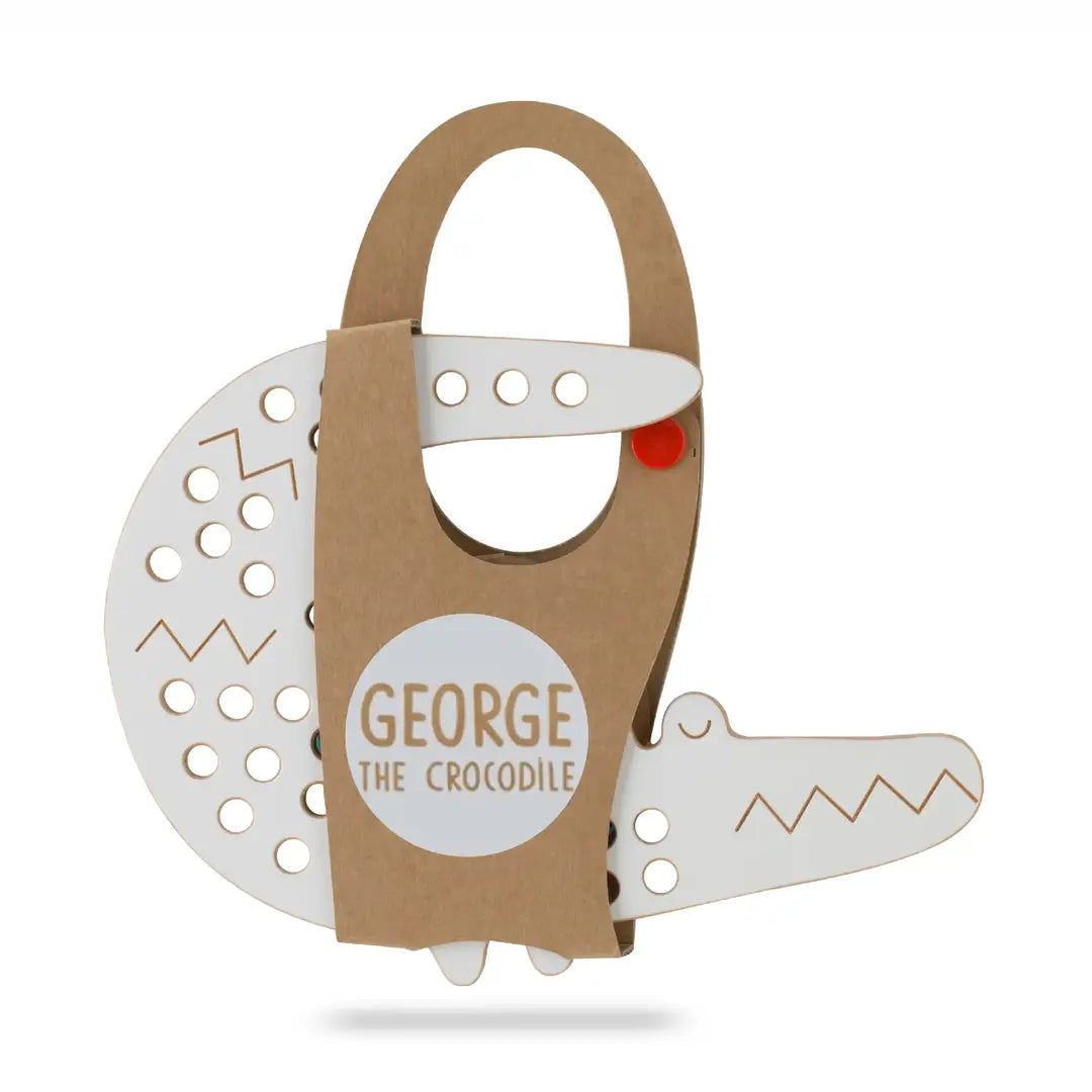George the Crocodile wooden lacing toy Montessori