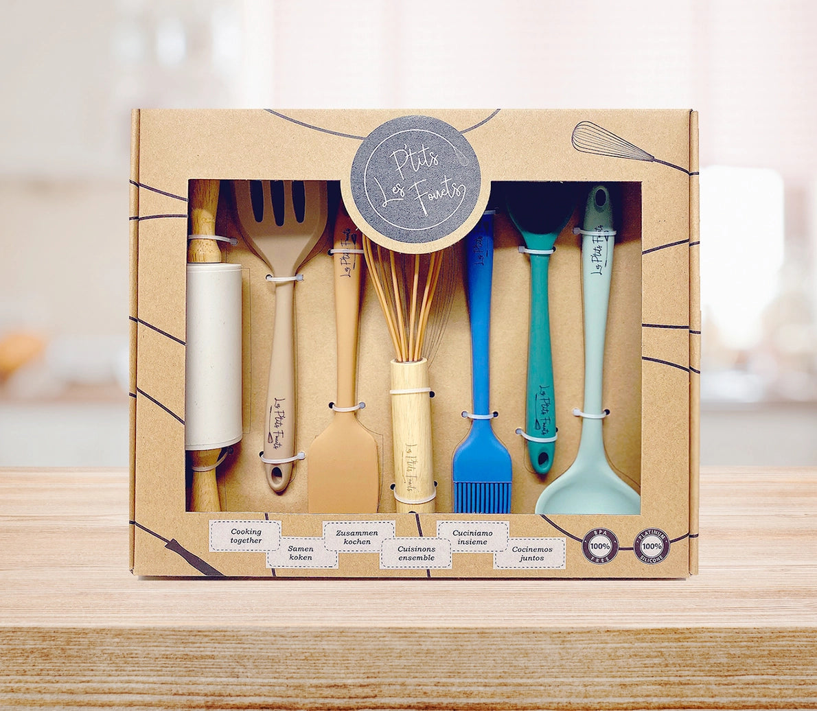 Kids cooking utensil set for little chefs