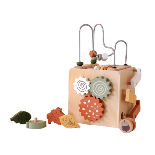 Learning wooden cube toy for toddlers developing fine motor skills problem solving and sensory exploration