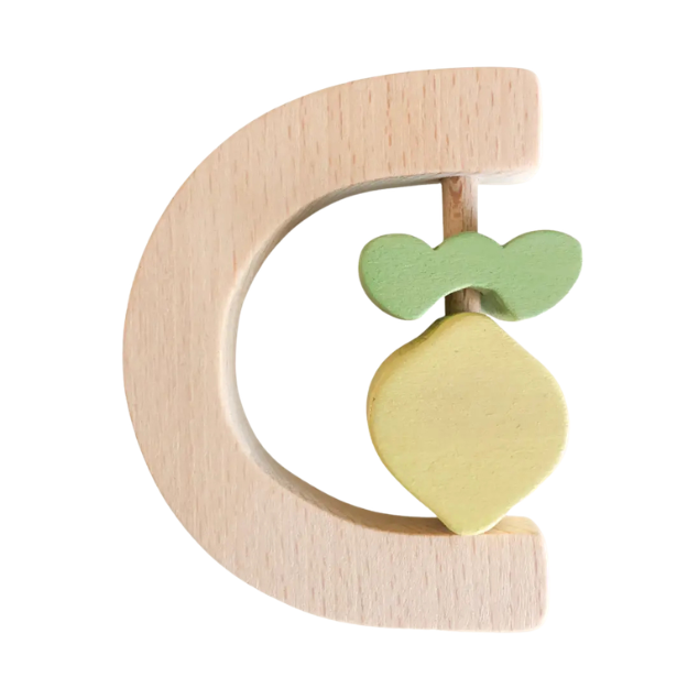 Lemon baby rattle Montessori sensory toy