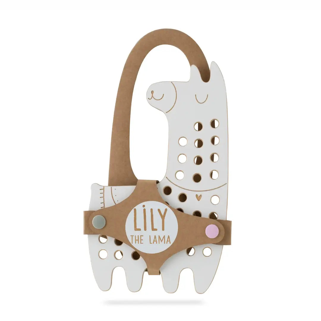 Lily the Lama wooden lacing toy Montessori