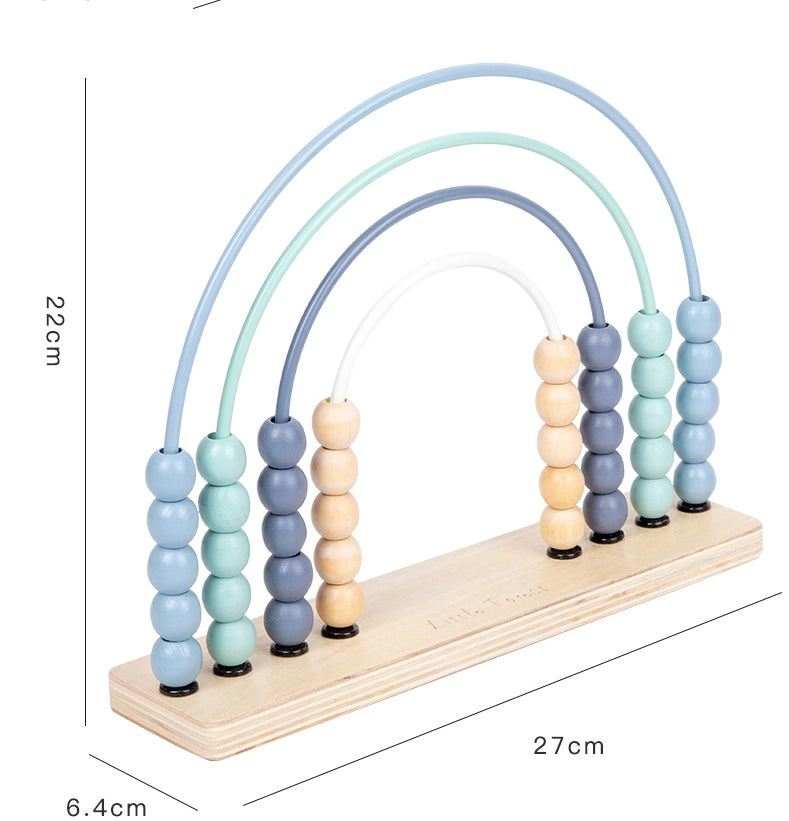 Montessori counting toy with wooden beads