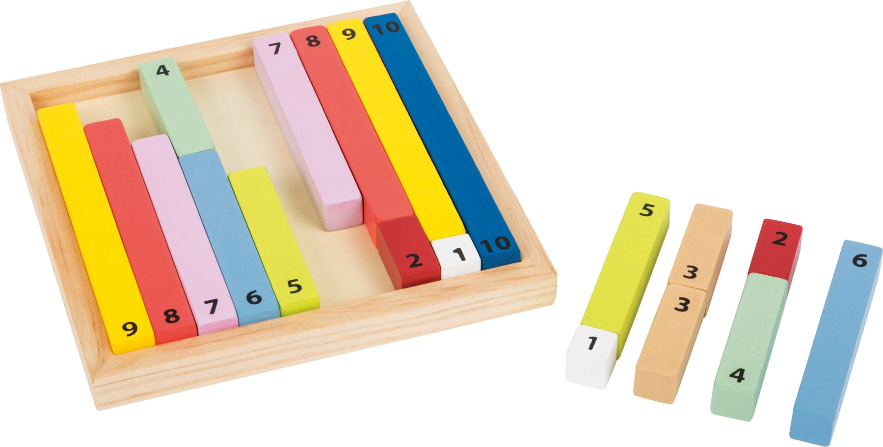 Montessori inspired counting sticks toy for early mathematics learning and hands on education