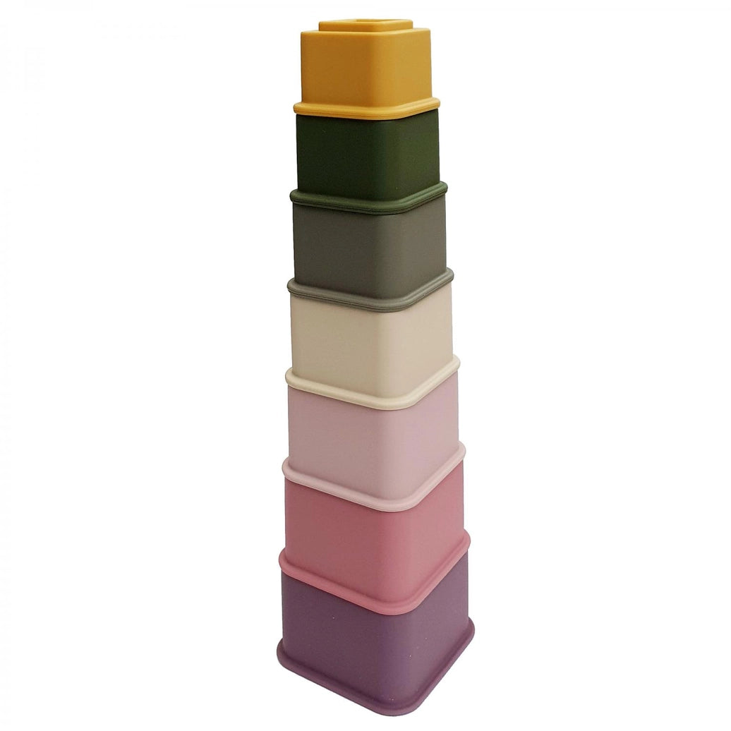 Montessori stacking toy with square cups