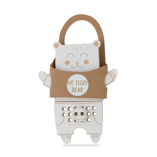 Mr Teddy Bear wooden lacing toy Montessori