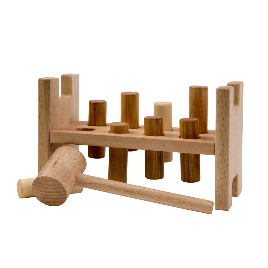 Natural pound a peg Montessori toy