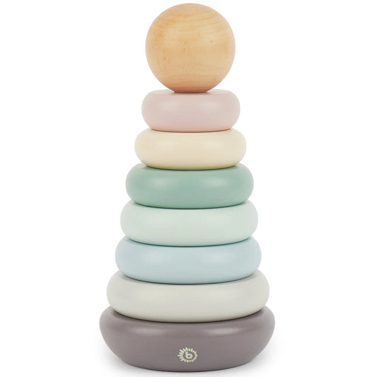 Pastel Wooden Stacking Tower made from FSC®-certified wood for toddlers