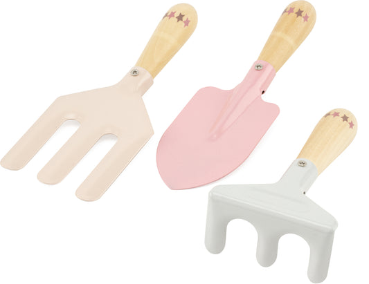 Pink garden tools set for kids