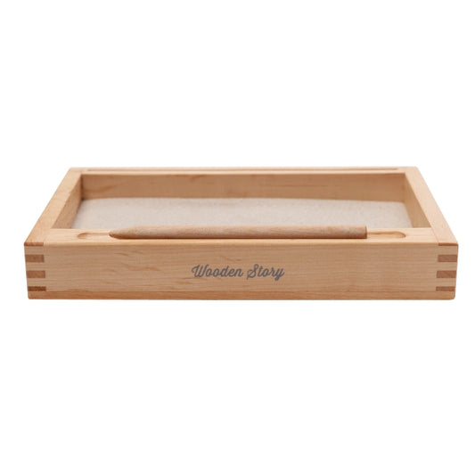 Sand writing tray with card holder Montessori