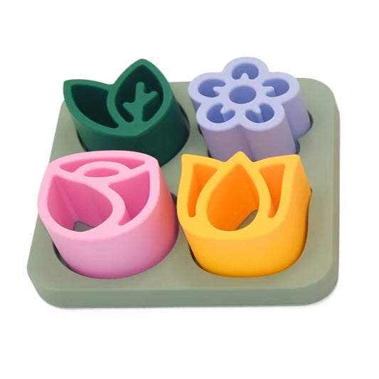 Silicone flower puzzle Montessori toy