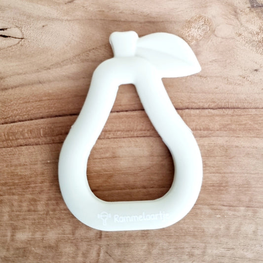 Silicone teether pear for babies soothing sore gums and supporting sensory development