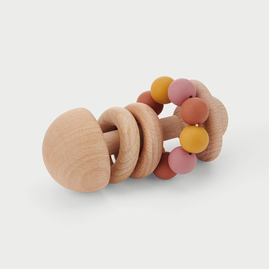 Silisoft bead rattle for babies sensory development grasping skills and early learning play