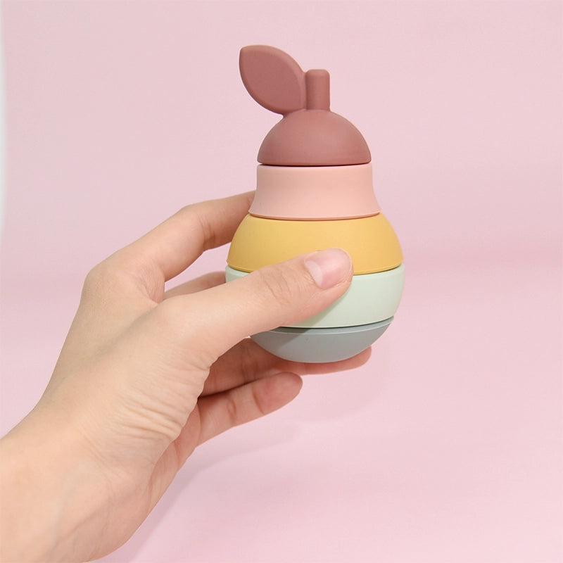 Stackable silicone pear toy for toddlers