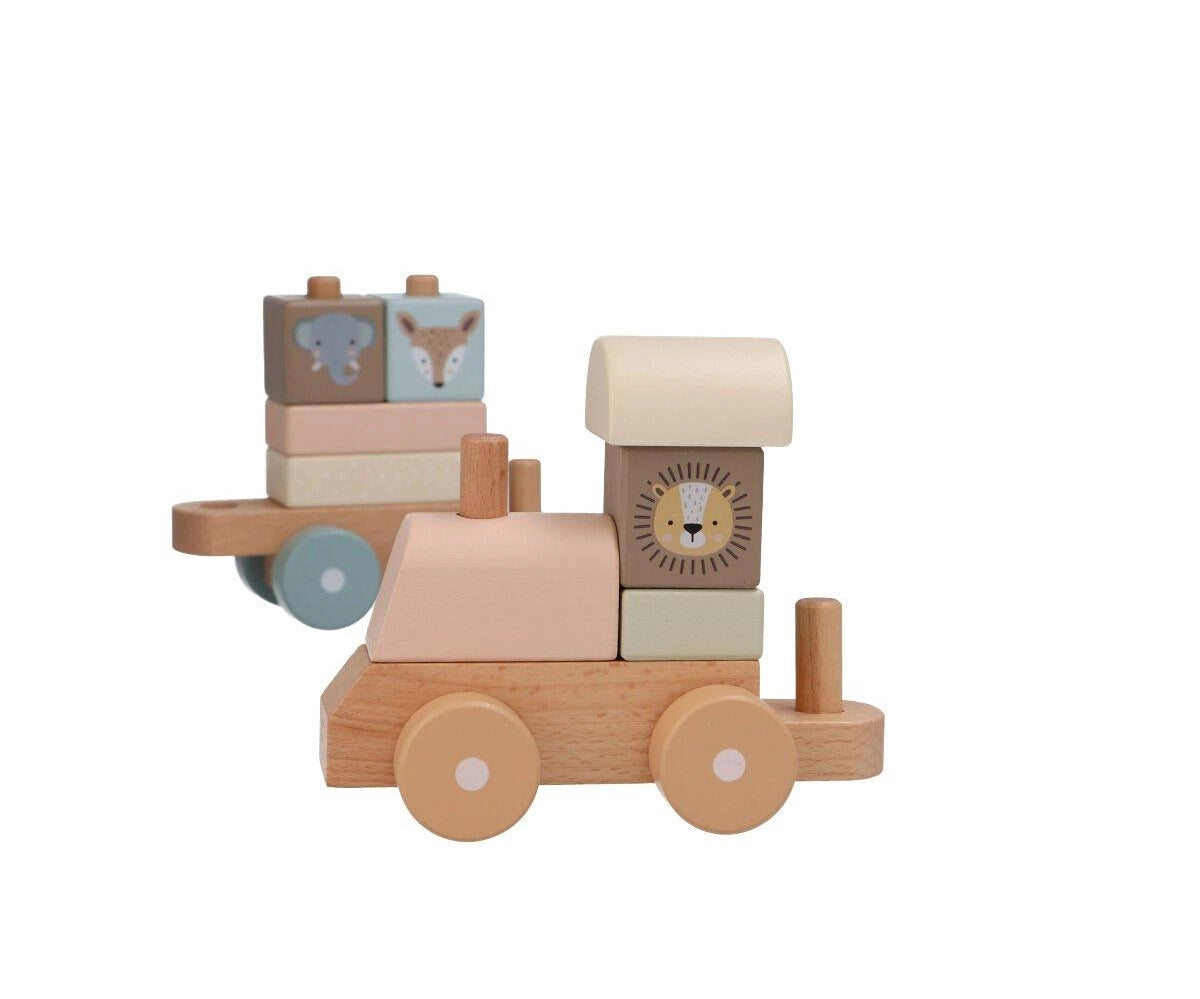 Wooden animal train for fine motor skills
