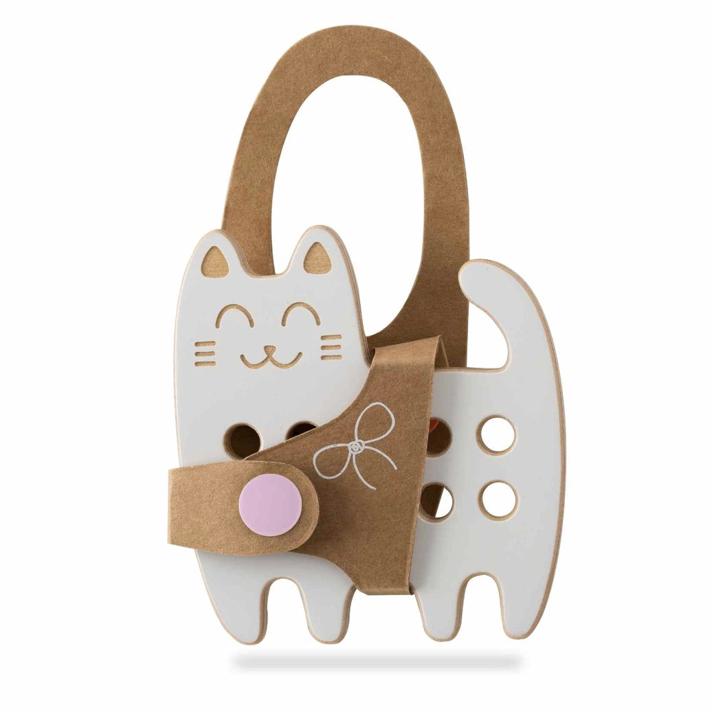 Wooden cat lacing toy Montessori