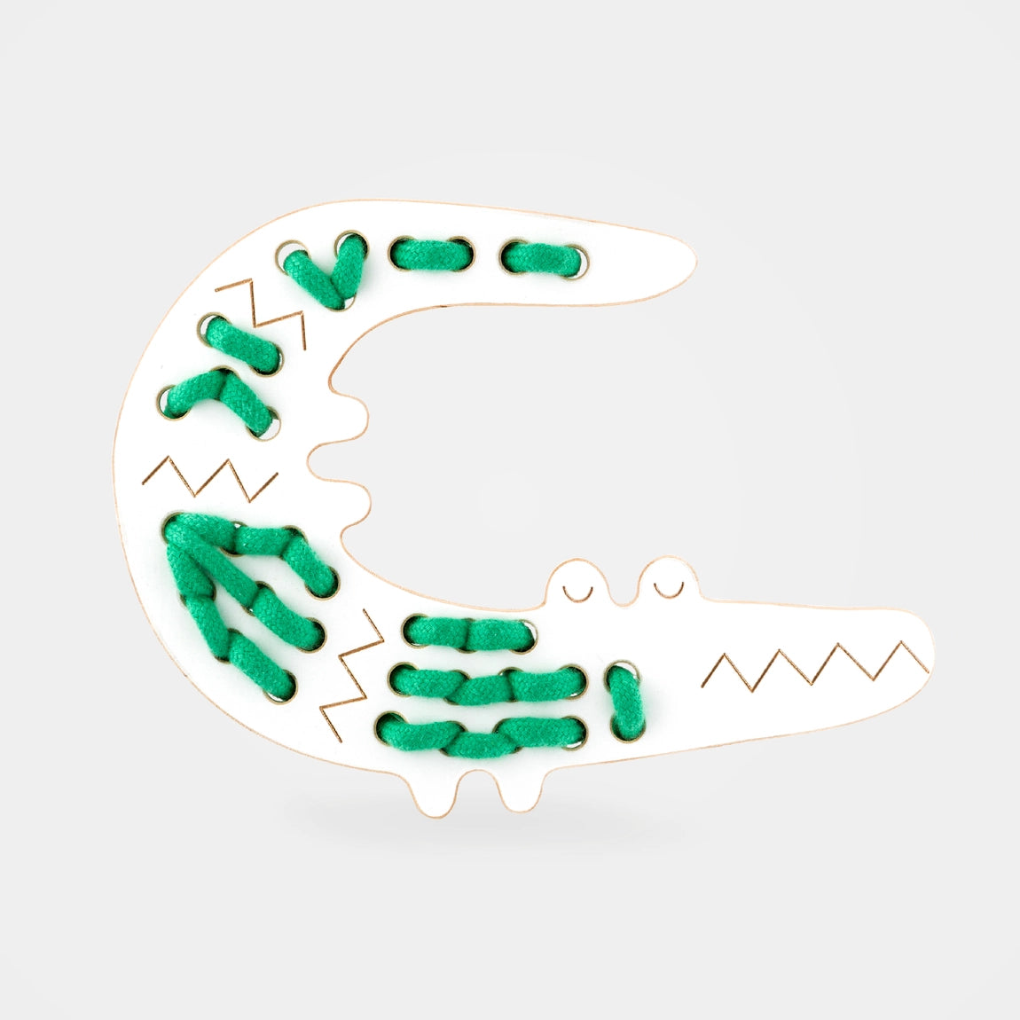 Wooden crocodile lacing toy for kids