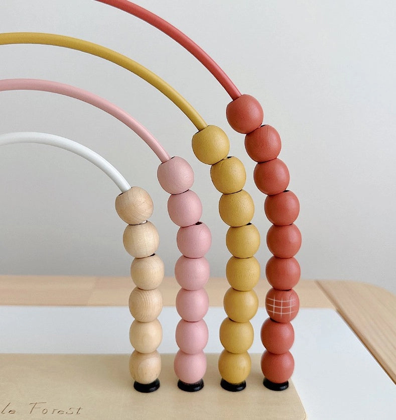 Wooden math toy with counting beads for toddlers learning numbers counting and early math skills