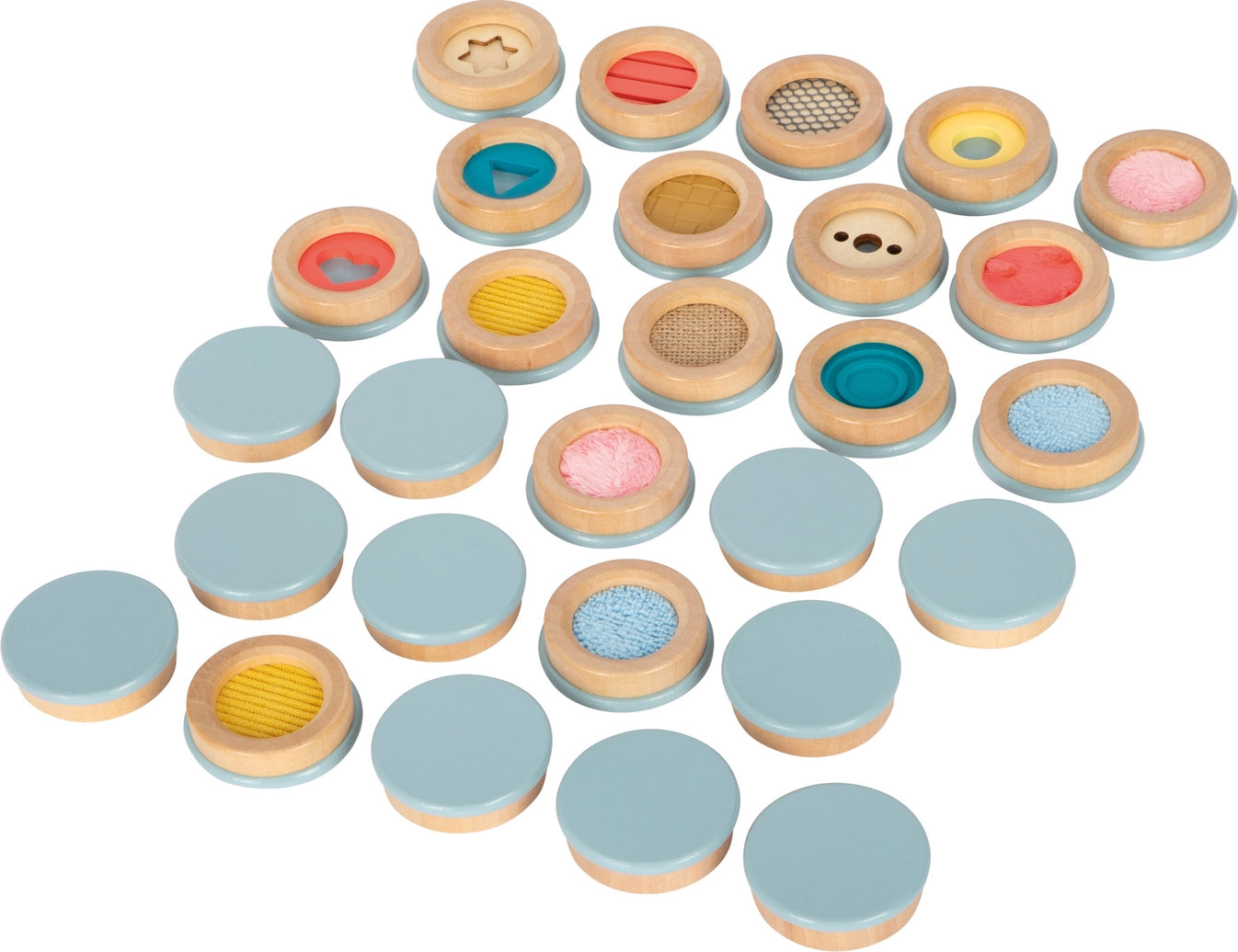 Wooden sensory memory game for toddlers and children developing touch recognition and focus