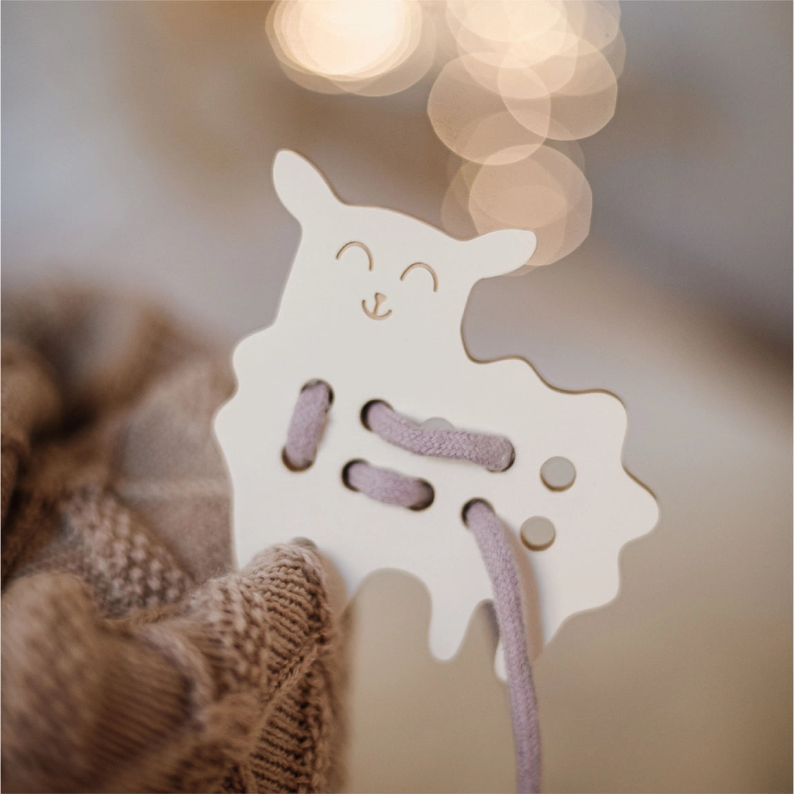 Wooden sheep threading toy for kids