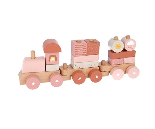 Wooden stacking train Montessori toy